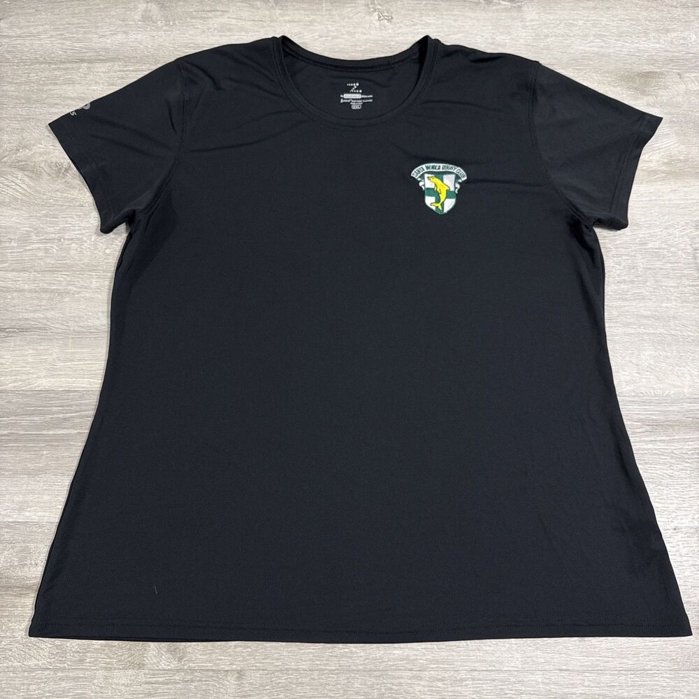 Santa Monica Rugby Club Shirt Zorrel Women's Black Athletic Tee 2XL Polyester